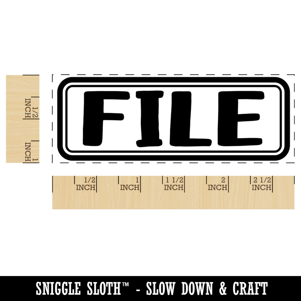 File Double Border Self-Inking Rubber Stamp Ink Stamper for Business Office